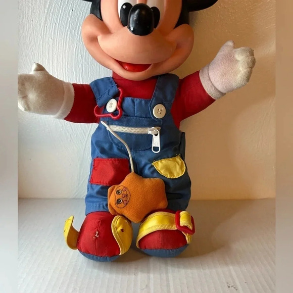 Vintage 1980s Mickey Mouse Learn to Dress Me Doll Mattel Button Zipper​ Shoe Tie - Picture 2 of 14